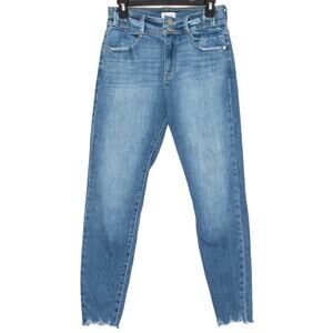 Kancan Candy High Rise Super Skinny Jeans Blue 7/27 Raw Hem Ankle Y2K Casual